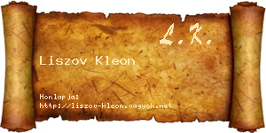 Liszov Kleon névjegykártya